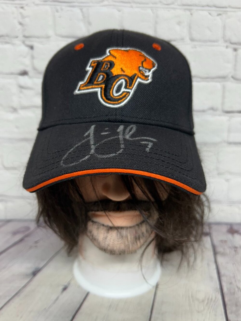 New American Needle CFL BC Lions Hat Cap Strap Back Black Signed #7 New with Tag